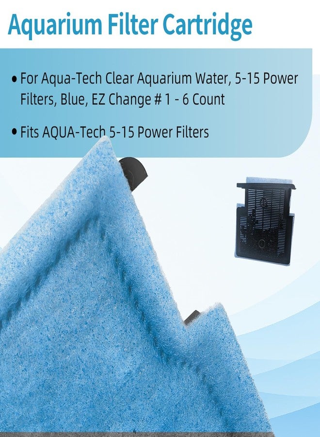 deawater عبوتان من خراطيش فلتر EZ-Change البديلة لفلاتر Aqua-Tech 5-15 Power - أزرق، EZ Change #1-6، متوافقة مع مياه أحواض السمك الشفافة - Image 3